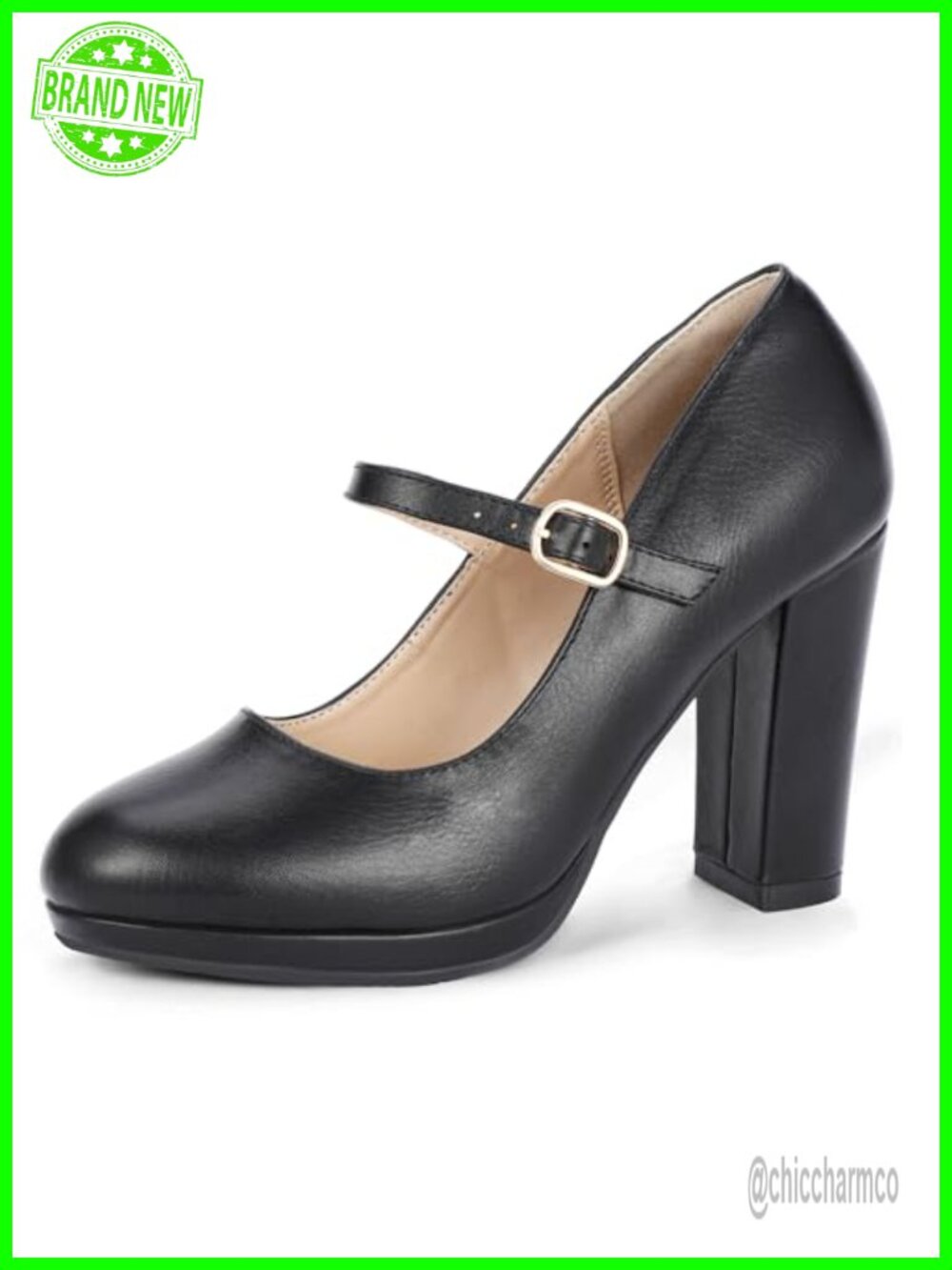 Mary Jane Platform Chunky Block Heels with Ankle Strap